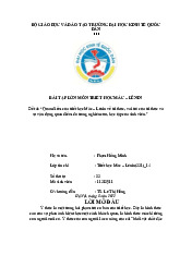 Quan điểm của triết học Mác – Lênin về tri thức, vai trò của tri thức và sự vận dụng quan điểm đó trong nghiên cứu, học tập của sinh viên | Bài tập lớn môn triết học mác - lênin