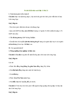 Giải Địa lí 11 Bài 21: Kinh tế Liên bang Nga | Kết nối tri thức