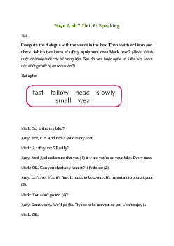 Giải Tiếng Anh 7 Unit 6: Speaking | Friends Plus