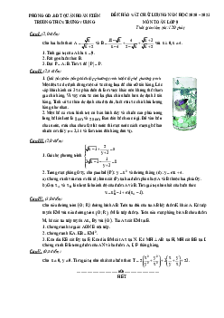 Đề khảo sát chất lượng Toán 9 năm 2020 – 2021 trường THCS Trưng Vương – Hà Nội
