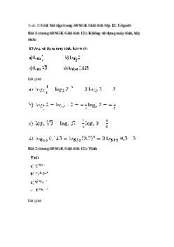 Bài tập trắc nghiệm chuyên đề mũ và logarit có lời giải chi tiết