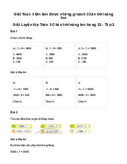 Giải Toán 3: Em làm được những gì? | Chân trời sáng tạo