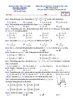 Đề cuối kỳ 2 Toán 12 năm 2022 – 2023 trường THPT Châu Văn Liêm – Cần Thơ