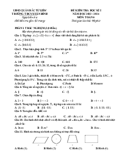 Đề học kì 1 Toán 6 năm 2023 – 2024 trường THCS Xuân Đỉnh – Hà Nội