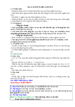 Giáo án Bài 16: Khởi nghĩa Lam Sơn (1418 - 1427) Lịch sử 7 | Kết nối tri thức