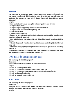 Giải Công nghệ 7 bài 9: Giới thiệu về chăn nuôi| Kết nối tri thức