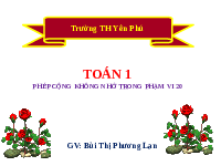 Giáo án điện tử Toán học 1 Vì sự bình đẳng: Phép trừ không nhớ trong phạm vi 20