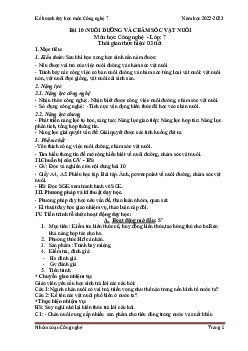 Giáo án Công nghệ 7 Bài 10: Nuôi Dưỡng Và Chăm Sóc Vật Nuôi sách Kết nối tri thức