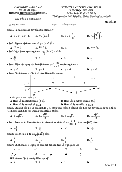 Đề cuối kỳ 1 Toán 12 năm 2022 – 2023 trường THPT Nguyễn Hữu Cầu – TP HCM