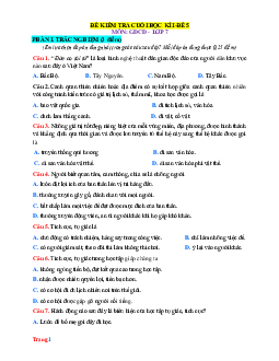 Đề kiểm tra học kỳ 1 GDCD 7 năm 2023-2024 (có đáp án ma trận đặc tả)-Đề 5