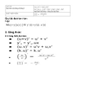 Lý thuyết bảng đạo hàm | Môn toán cao cấp