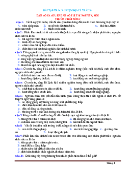 Trắc nghiệm Địa 7 Bài 10: Dân số và sức ép dân số tới tài nguyên môi trường đới nóng (có đáp án)