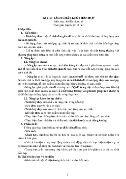 Giáo án Khoa học tự nhiên 6 sách Kết nối tri thức với cuộc sống Bài 17