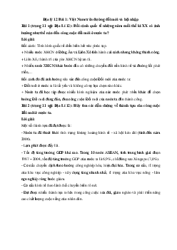 Giải bài tập SGK Địa lý lớp 12 Bài 1: Việt Nam trên đường đổi mới và hội nhập