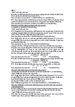Bài tập ôn tập học phần Thuế có đáp án chi tiết