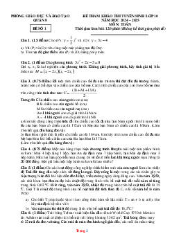 TOP 3 Đề thi thử Tuyển Sinh vào 10 môn Toán Quận 8 Tp. HCM năm học 2024-2025 (có đáp án)