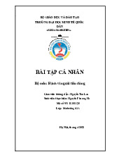 Bài tập cá nhân Môn Hành vi người tiêu dùng | Đại học Kinh Tế Quốc Dân