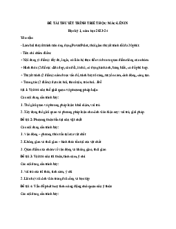 Các đề tài thuyết trình môn triết học mác lênin