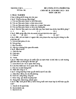 Đề cương ôn thi học kì 2 môn Giáo dục công dân lớp 8 năm 2022 - 2023