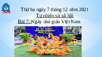 Giáo án điện tử Tự nhiên và xã hội 2 Bài 7 Chân trời sáng tạo : Ngày Nhà giáo Việt Nam.