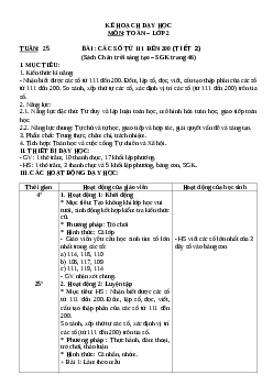 Giáo án Toán 2 sách Chân trời sáng tạo (cả năm) | Tuần 25 | Tiết 5