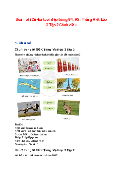 Soạn bài Cu-ba tươi đẹp trang 94, 95 | Tiếng Việt Lớp 3 Tập 2 Cánh diều