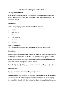 Tin học 10 Bài 8: Mạng máy tính trong cuộc sống hiện đại - Kết Nối Tr i Thức