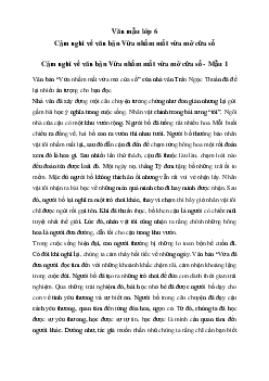 Văn mẫu lớp 6: Cảm nghĩ về văn bản Vừa nhắm mắt vừa mở cửa sổ (2 mẫu) - Chân Trời Sáng Tạo