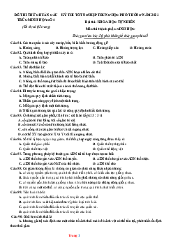 Đề thi thử THPTQG môn Sinh học (đề 4, có đáp án)