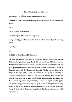 Giải Hoạt động trải nghiệm hướng nghiệp 7: Bảo vệ di tích, danh lam thắng cảnh | Cánh diều