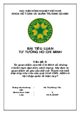 Tiểu luận môn Tư tưởng Hồ chí minh - trường Học viện nông nghiệp Việt Nam.