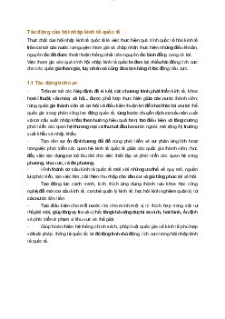 Tài liệu về Tác động của hội nhập kinh tế quốc tế  | Đại học Thăng Long