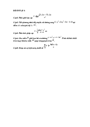 Đề thi mẫu ôn tập Giải tích 1 | Đại học Khoa học tự nhiên | Đại học quốc gia Hà Nội