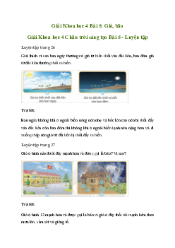 Giải Khoa học lớp 4 Bài 5: Gió, bão| Chân trời sáng tạo