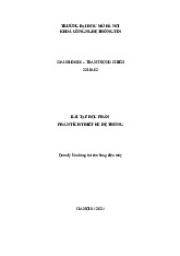 Bài Tập Học Phần Phân Tích Thiết Kế Hệ Thống | Phân tích thiết kế hệ thống | Trường Đại học Thủ Dầu Một