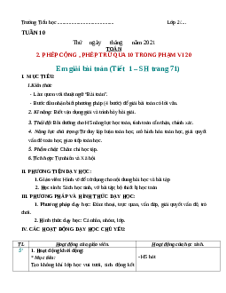 Giáo án Toán 2 sách Chân trời sáng tạo (Cả năm) | Tuần 9 | Tiết 3