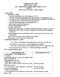 Giáo án Toán 2 sách Chân trời sáng tạo (cả năm) | Tuần 13 | Tiết 3