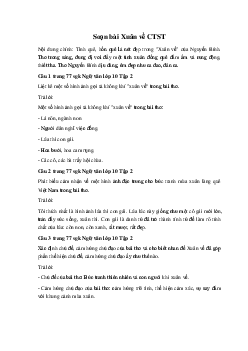 Soạn bài Xuân về CTST