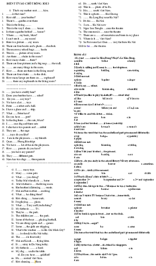 Bài tập ôn thi Olympic tiếng Anh lớp 3