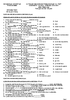 Đề thi chọn học sinh giỏi Tiếng Anh lớp 12 TP HCM năm học 2012-2013
