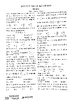Đề thử sức trước kỳ thi THPT Quốc gia 2019 môn Toán – Toán Học Tuổi Trẻ (Đề số 3)