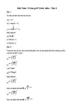 Giải Toán 11 Bài 3: Hàm số mũ. Hàm số lôgarit | Cánh diều