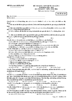 Đề thi thử THPT Quốc gia lần 1 môn Sinh học năm 2020 trường THPT Đồng Đậu, Vĩnh Phúc
