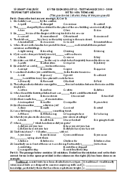 Đề thi học sinh giỏi Tiếng Anh 12 trường THPT Liễn Sơn 2017-2018 (có đáp án)