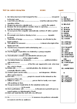Test on word formation