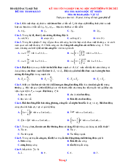 Đề minh họa (tham khảo) môn Lý 2022 Bộ GD&ĐT có đáp án và lời giải chi tiết