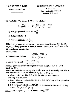 Đề thi KSCL Toán 9 năm 2018 – 2019 trường THCS Đại Áng – Hà Nội