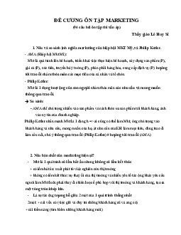 Đề cương ôn tập Marketing có đáp án