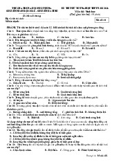 Đề thi thử tốt nghiệp THPT 2025 môn Sinh học trường THPT Chuyên Phan Bội Châu, Hà Tĩnh