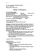 Luận văn Bệnh án nội khoa | Trường Đại học Y khoa Phạm Ngọc Thạch